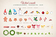 Watercolor Christmas Wreath Creator, a Seasonal Illustration by Where summer is (Thumbnail 2 of 13)