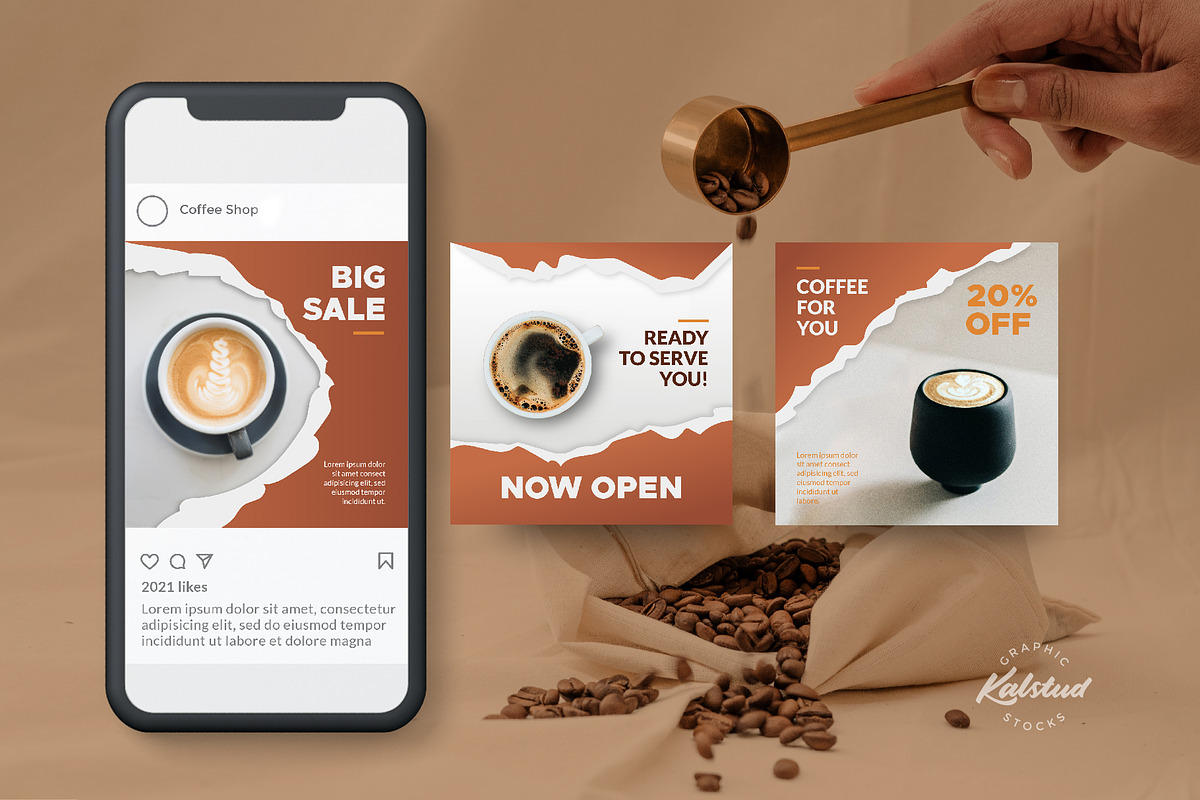 CREMA - Coffee Instagram Template, a Social Media Template by Kalstud (Photo 3 of 5)
