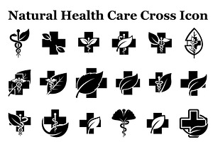 Natural Health Care Cross Icon, a Graphic by Gfx_Store
