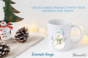 Watercolour Snowman Clipart Family, an Object Graphic by Bloomella (Thumbnail 4 of 6)