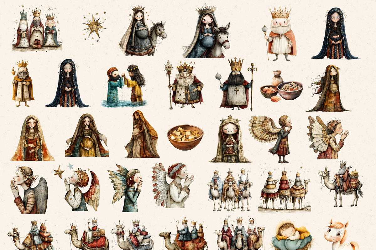 BIBLICAL ADVENT STORY MEGA CLIPART, a Person Illustration by Daring Digies (Photo 2 of 10)