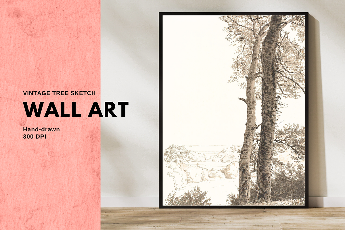 Vintage Tree Sketch PNG, a Decorative Illustration by Pink_bloom (Photo 1 of 8)
