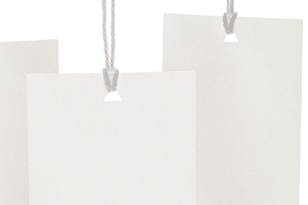 Clothes label tag blank white mockup, an Advertising Mockup by Olha Klein (Photo 3 of 3)