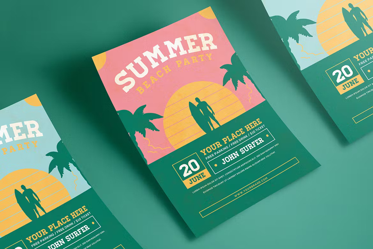 Summer Beach Surfer Flyer, a Flyer Template by UInstrument (Photo 4 of 4)