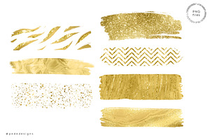 Gold Brush Strokes