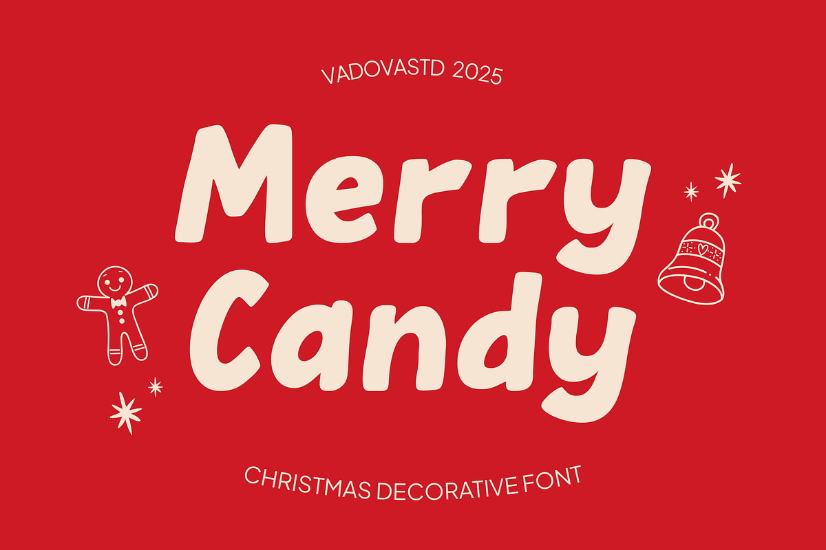 Merry Candy Christmas Font, a Handwritten Font by Vadovastd (Photo 1 of 7)