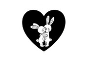 Cute Bunny Love Silhouette Icons, an Illustration by Creativeshirt (Thumbnail 35 of 51)