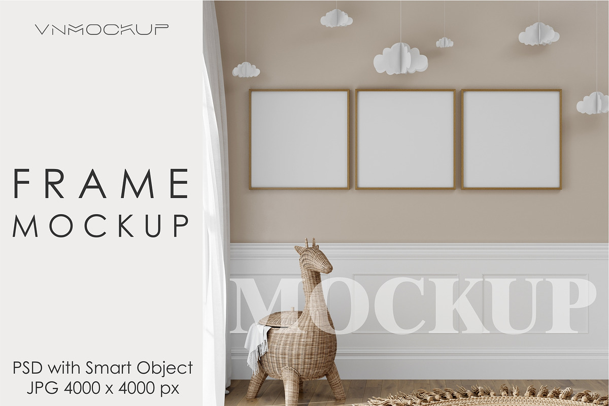 Nursery Frame Mockup PSD JPG, a Poster Template by VNmockup (Photo 1 of 5)