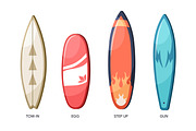 Different surfboards types set, a Sport Illustration by Good Studio (Thumbnail 3 of 4)
