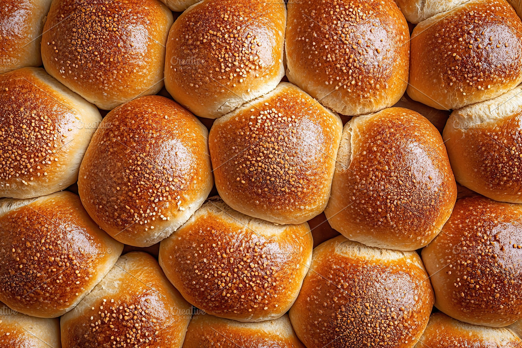 Tasty and fresh burger buns background, a Food & Drink Photo by AlyaAnd