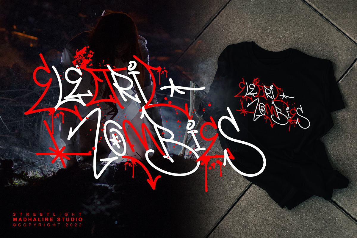 Streetlight | Graffiti Font, a Blackletter Font by Madhaline Studio (Photo 9 of 13)