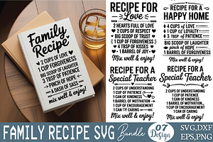 Family Recipe SVG Bundle, an Object Graphic by DollarSmart