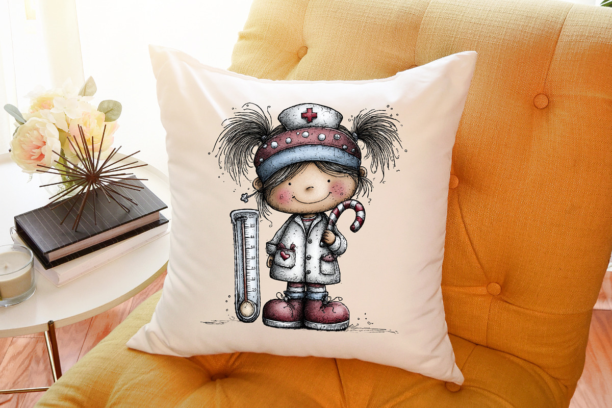 Christmas Nurse Girl Clipart, an Illustration by Sublimation Artist (Photo 6 of 6)