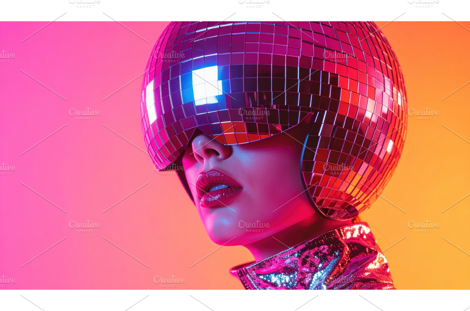 A futuristic disco look featuring a, a Beauty & Fashion Photo by Igor Tichonow