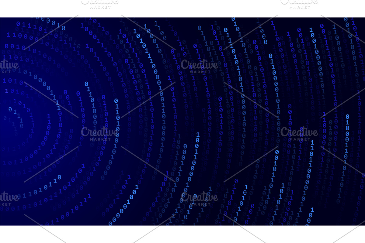 Matrix vortex. Blue binary digital, a Technology Illustration by Frogella