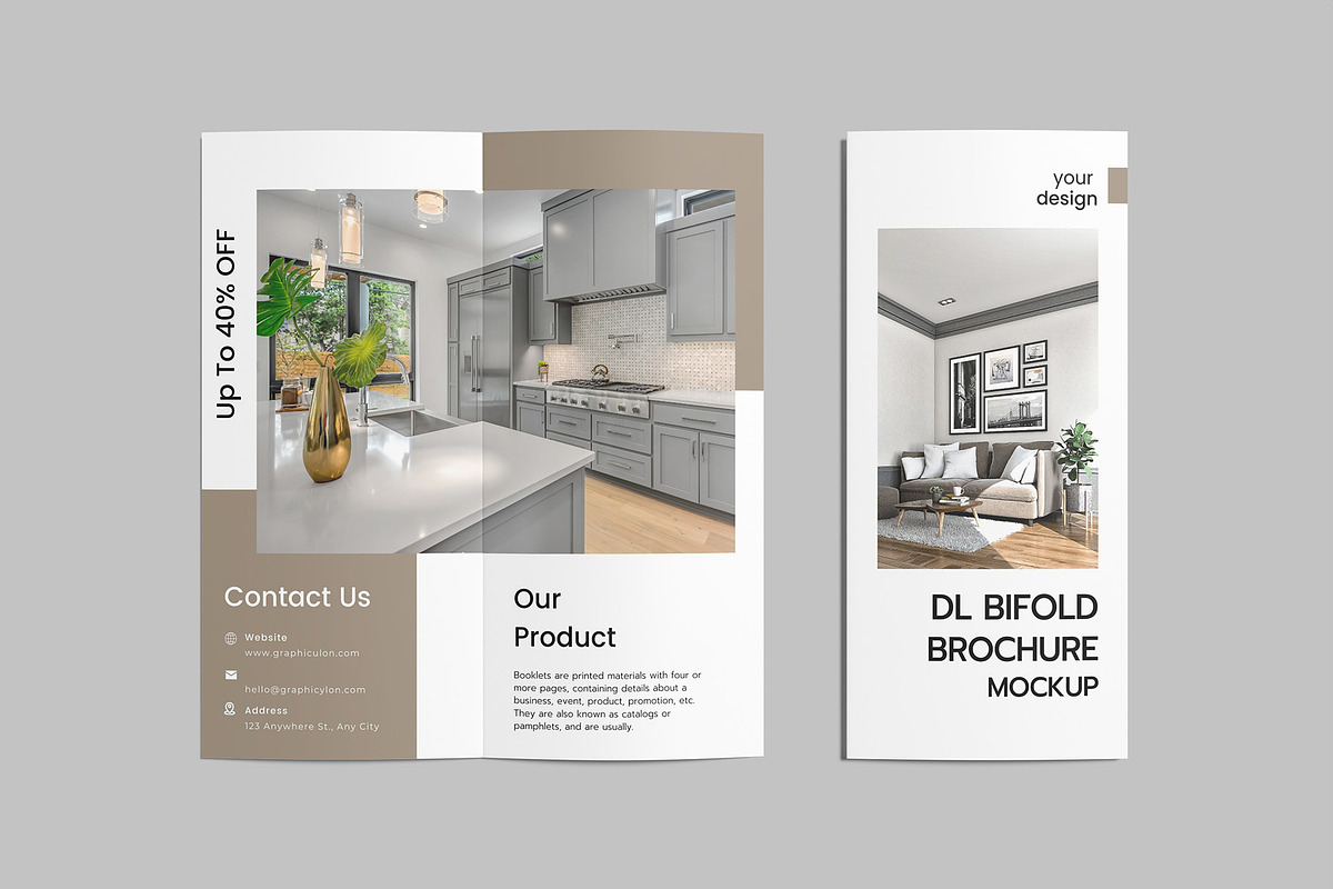DL Bifold Brochure Mockup, a Brochure Template by Graphiculon (Photo 4 of 11)