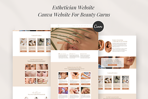 Esthetician Canva Website Template