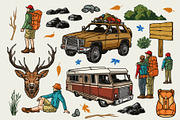 Retro Camping illustrations, an Animal Illustration by DGIM studio (Thumbnail 2 of 12)
