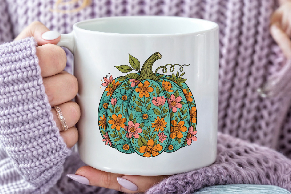 Floral Boho Fall Pumpkin Autumn PNG, an Illustration by Dream Creation (Photo 5 of 5)