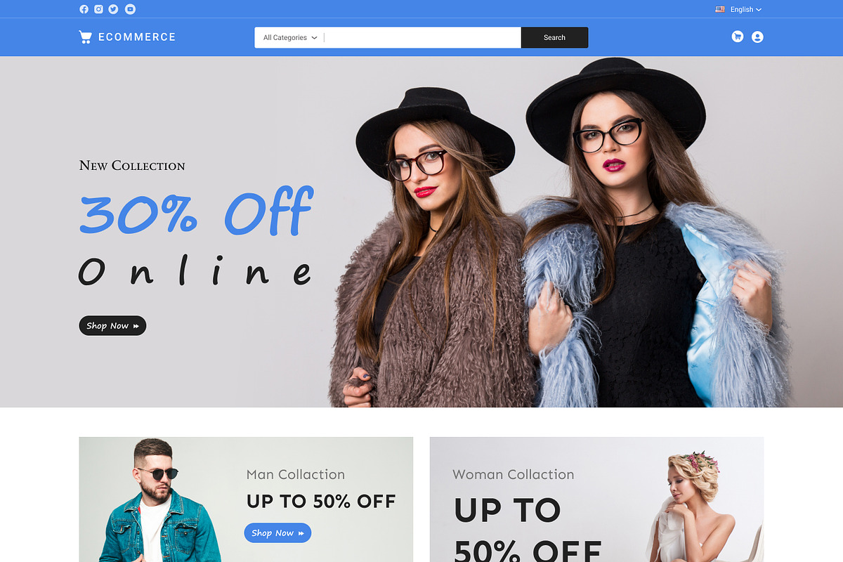 Fashion Ecommerce Template Design, a Templates & Theme by Neha Guleria (Photo 2 of 3)
