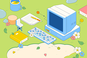 Isometric Eco Workspace – Vector Obj, a Work Illustration by murmur Design (Thumbnail 2 of 4)