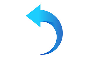 Blue arrow icon, pointing left, an Object Illustration by Things for designers
