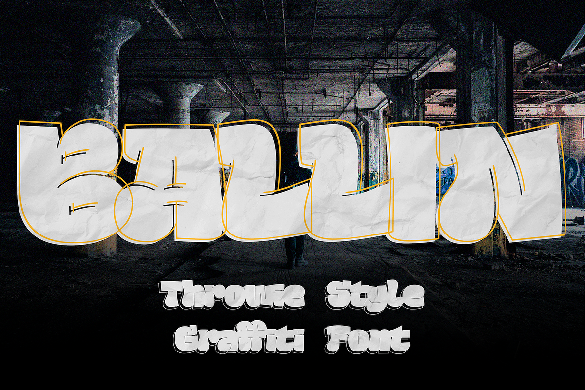 Ballin - Throwie Style Graffiti Font, a Handwritten Font by Surplus Type Co (Photo 1 of 9)