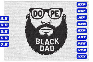 Dope Black Dad Beard Glasses Design, a Decorative Illustration by Purpose Ekbal