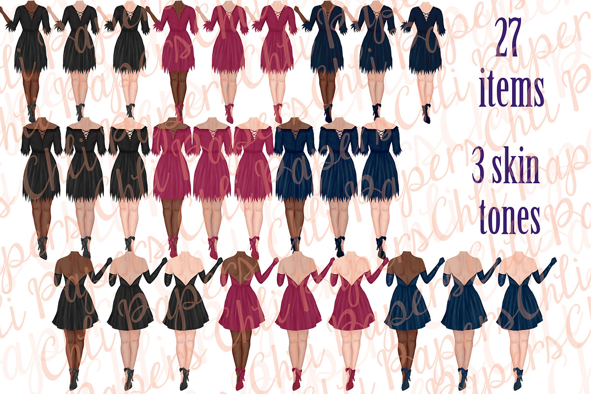 Halloween girls clipart,Witches PNG, an Illustration by chilipapers (Photo 2 of 5)