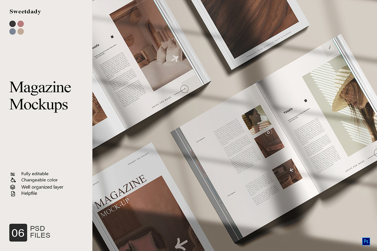 Magazine Mockups, a Books & Magazine Mockup by Sweetdady (Photo 1 of 12)