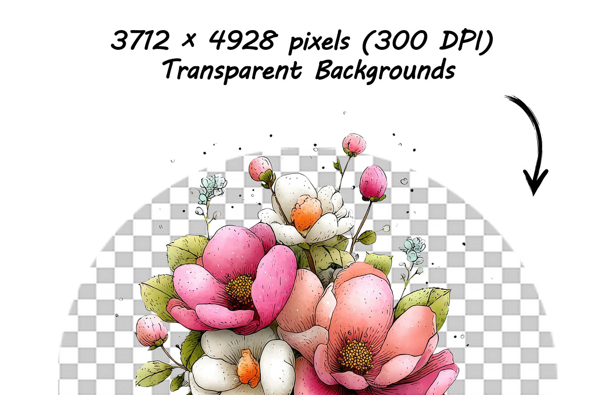 Whimsical Spring Flowers ClipartS, a Graphic by one-touch (Photo 7 of 18)