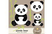 Panda Bear Digital Papers & Clipart, a Pattern Graphic by JennyL Designs (Thumbnail 2 of 4)