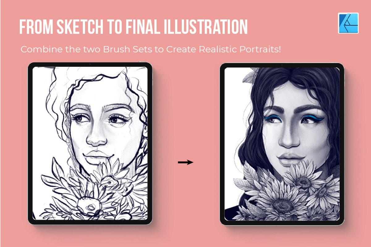 Perfect Portrait Affinity Brushes, a Brush Add-On by Riveros Illustration (Photo 10 of 11)
