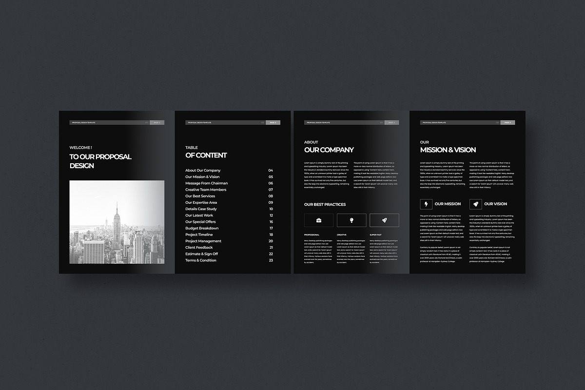 Black Proposal Design Template, a Magazine Template by mijli (Photo 2 of 7)