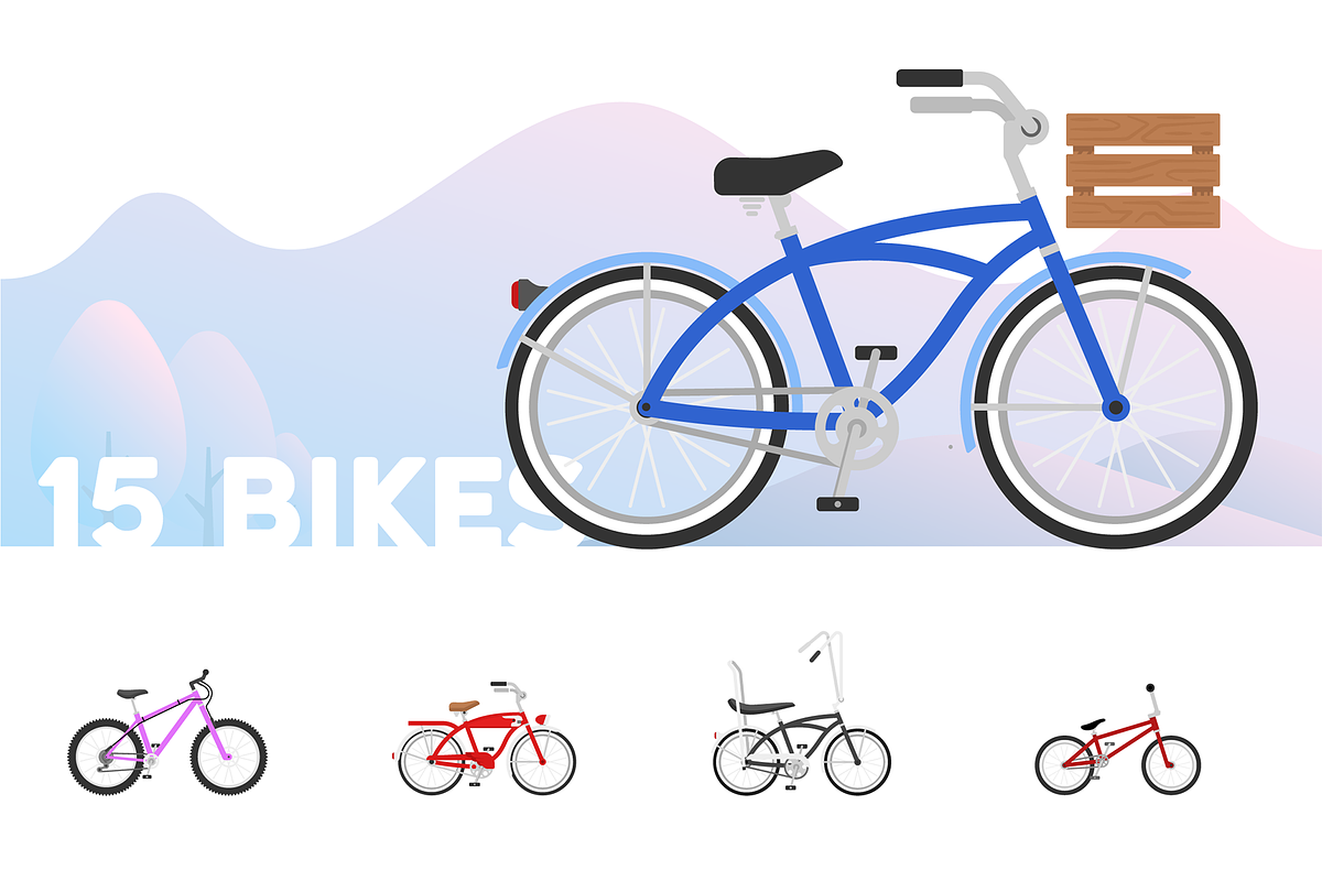 15 Flat Bike Icons, an Icon by Iconify.it (Photo 1 of 10)