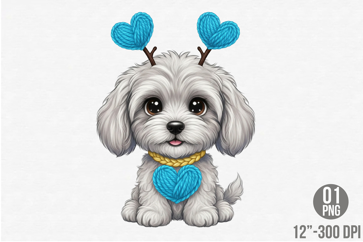 Dog Valentines Png, Faux Dog Heart, an Illustration by Designking (Photo 1 of 6)
