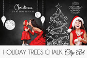 PHOTO HOLIDAY TREE CHALK CLIPART, an Illustration by Artfanaticus (Thumbnail 1 of 4)