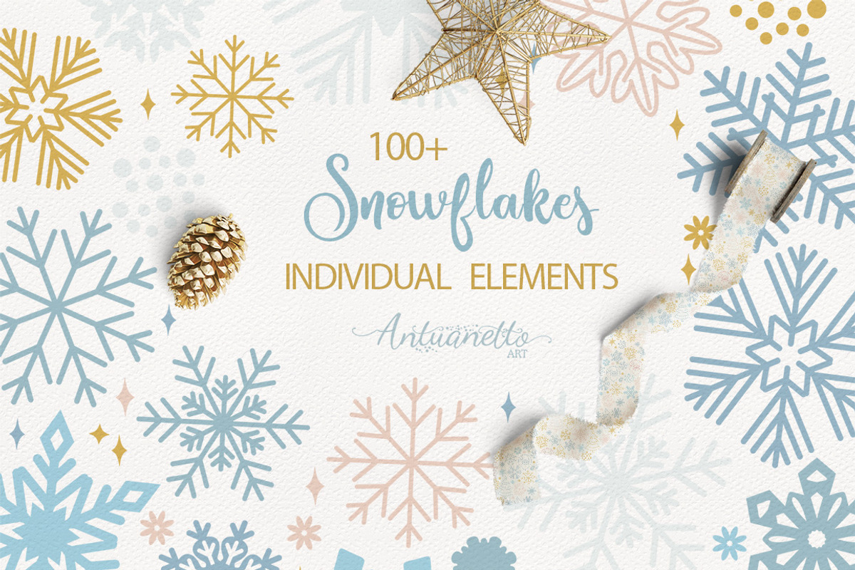 Sparkling snowflakes collection, a Seasonal Illustration by antuanetto (Photo 14 of 16)
