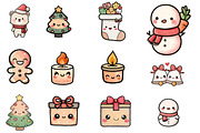 Christmas Kawaii Clipart, an Illustration by Designworld (Thumbnail 2 of 4)
