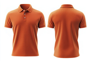Burnt orange polo shirt front and ba, a Beauty & Fashion Photo by Pixeness Studio