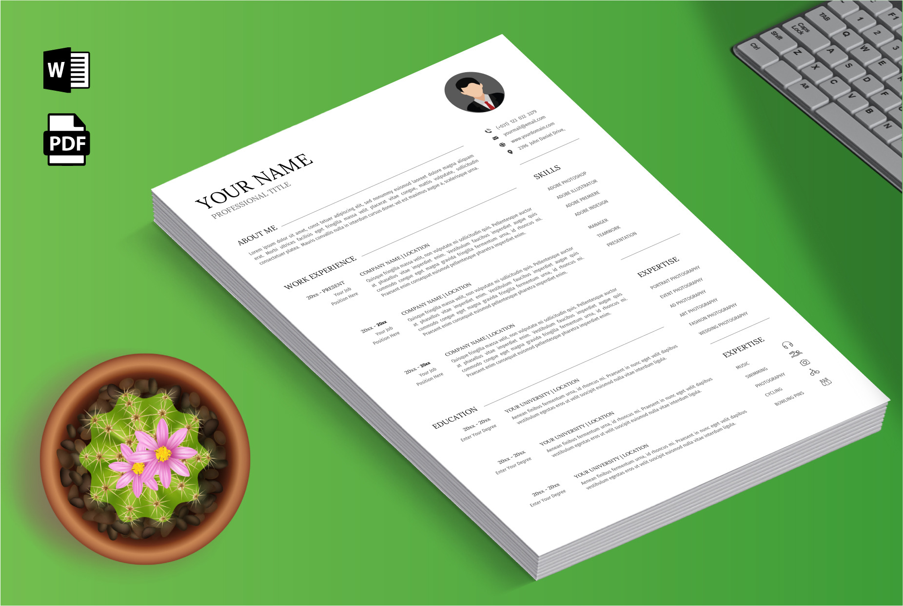 CV Template Minimalist Professional, a Resume Template by Blue Digital ...