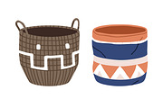Modern wicker woven baskets set, an Object Illustration by Good Studio (Thumbnail 7 of 7)