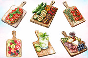 Watercolor Summer Cutting Board PNG, an Illustration by Canvas Craft (Thumbnail 2 of 4)