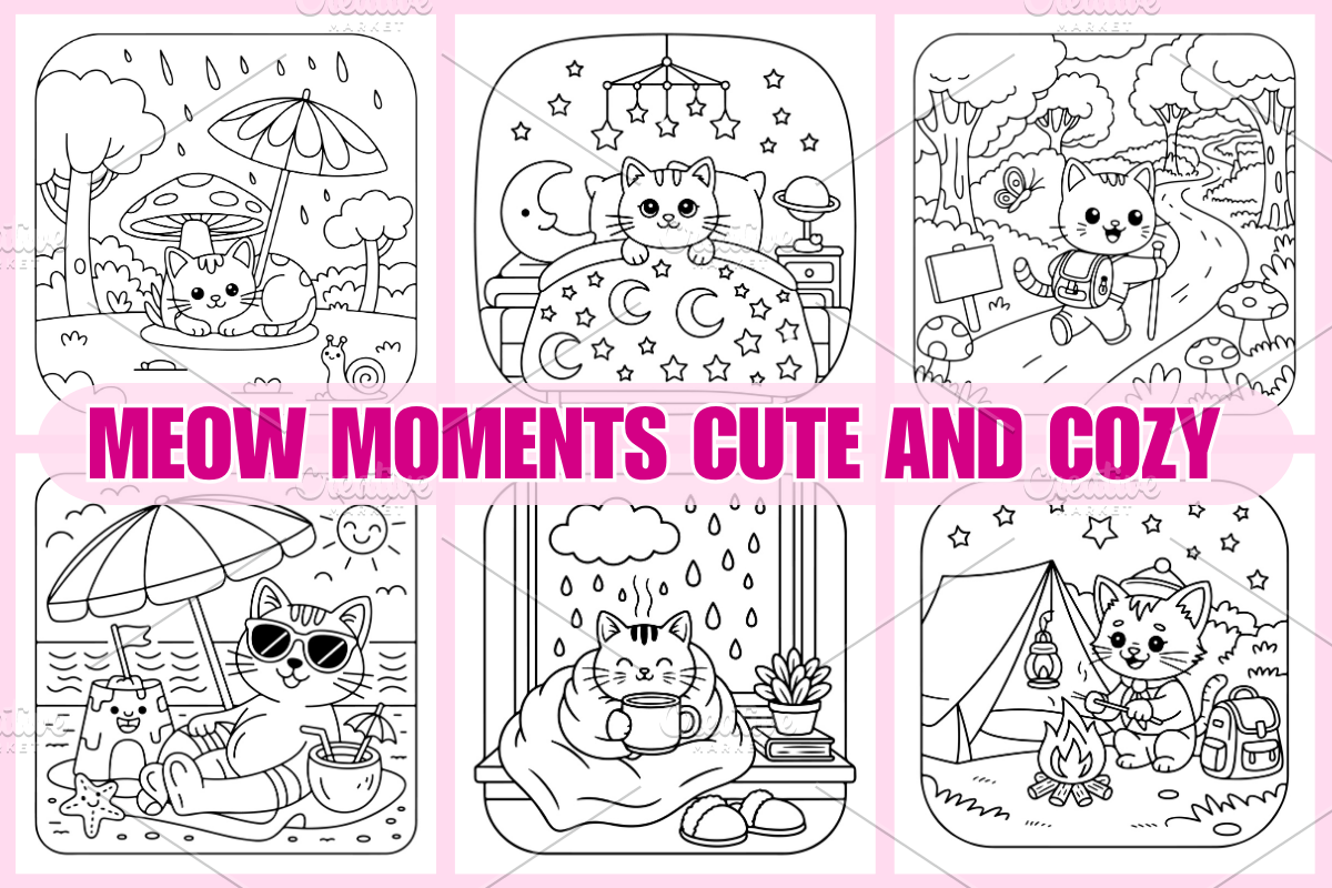 Meow Moments Cute & Cozy For Kids, a Decorative Illustration by Coco Bloom (Photo 1 of 3)