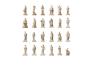 Antique Sculptures Cartoon Vector