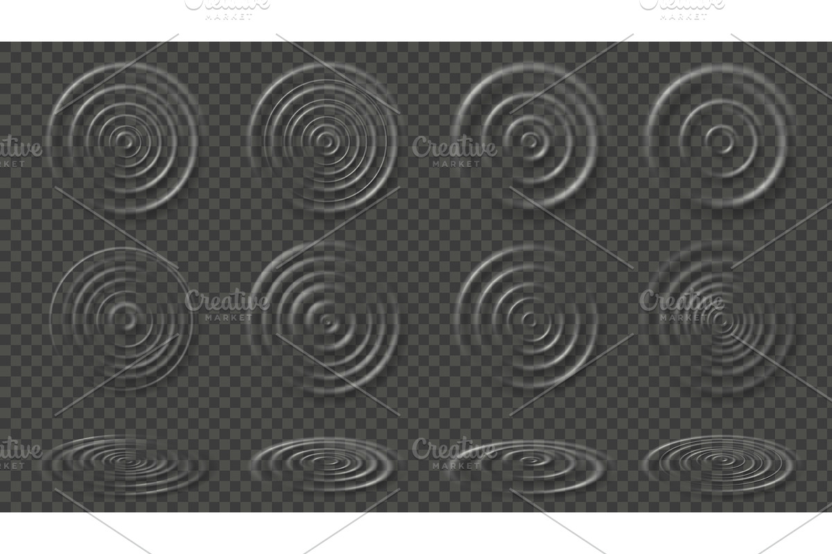 Water ripples. Transparent ripple, an Illustration by winwin.art