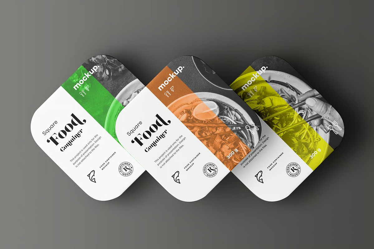 Square Food Container Mock-up, a Packaging Mockup by zippypixelstudio (Photo 8 of 14)