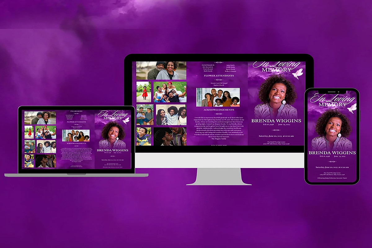 Purple Memories Tabloid Trifold Fune, a Brochure Template by Four C Graphic (Photo 9 of 10)