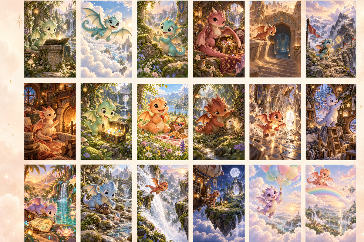 Cute Dragon Adventures, a Background Graphic by MarisoArt (Photo 8 of 10)