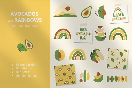 Avocado and Rainbow Collection